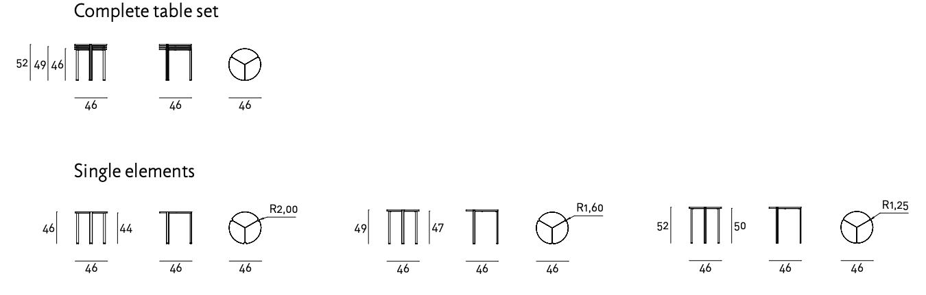 Схема Набор журнальных столиков Starsky, Living Divani
