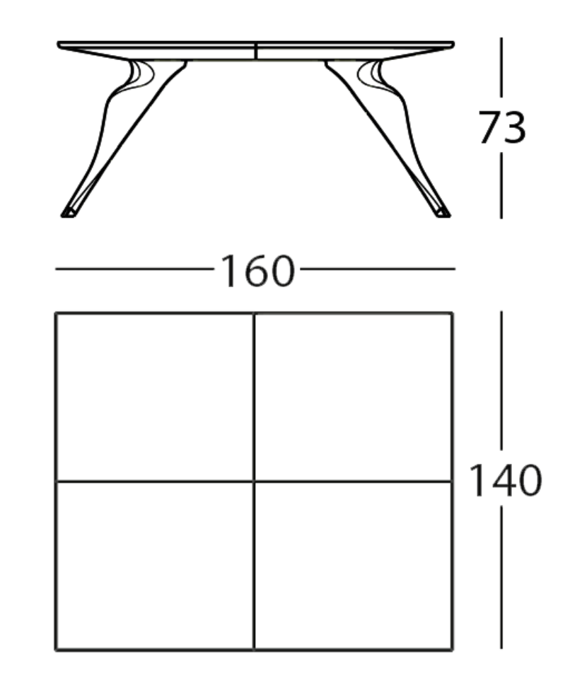 Схема Обеденный стол Macaone, Zanotta