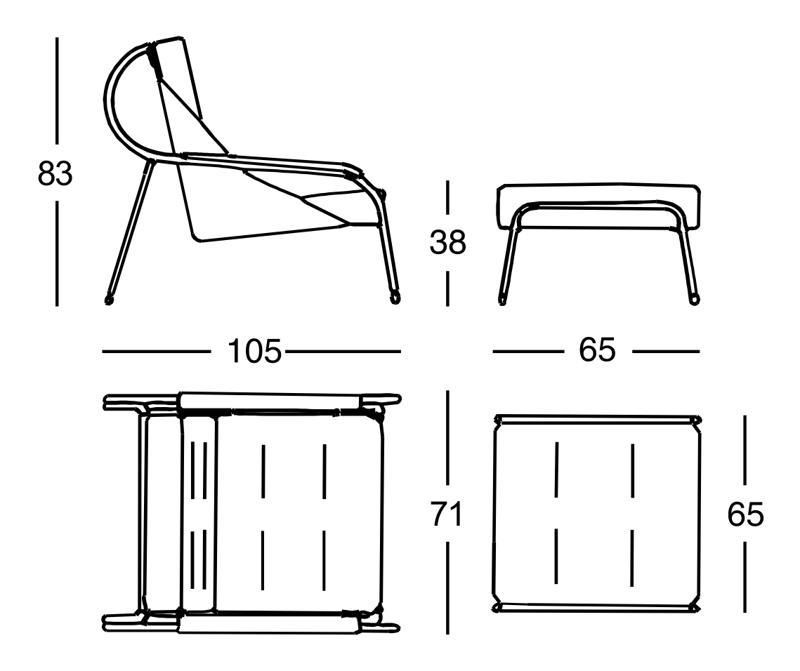 Схема Кресло Maggiolina, Zanotta