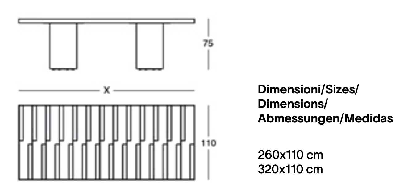 Схема Обеденный стол Riga-Riga, Zanotta