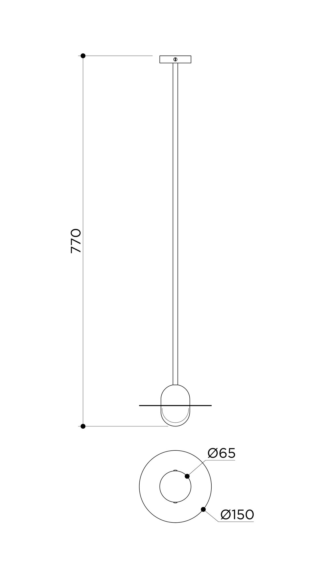 Схема Подвесной светильник Alba Pendant, tube, Contain