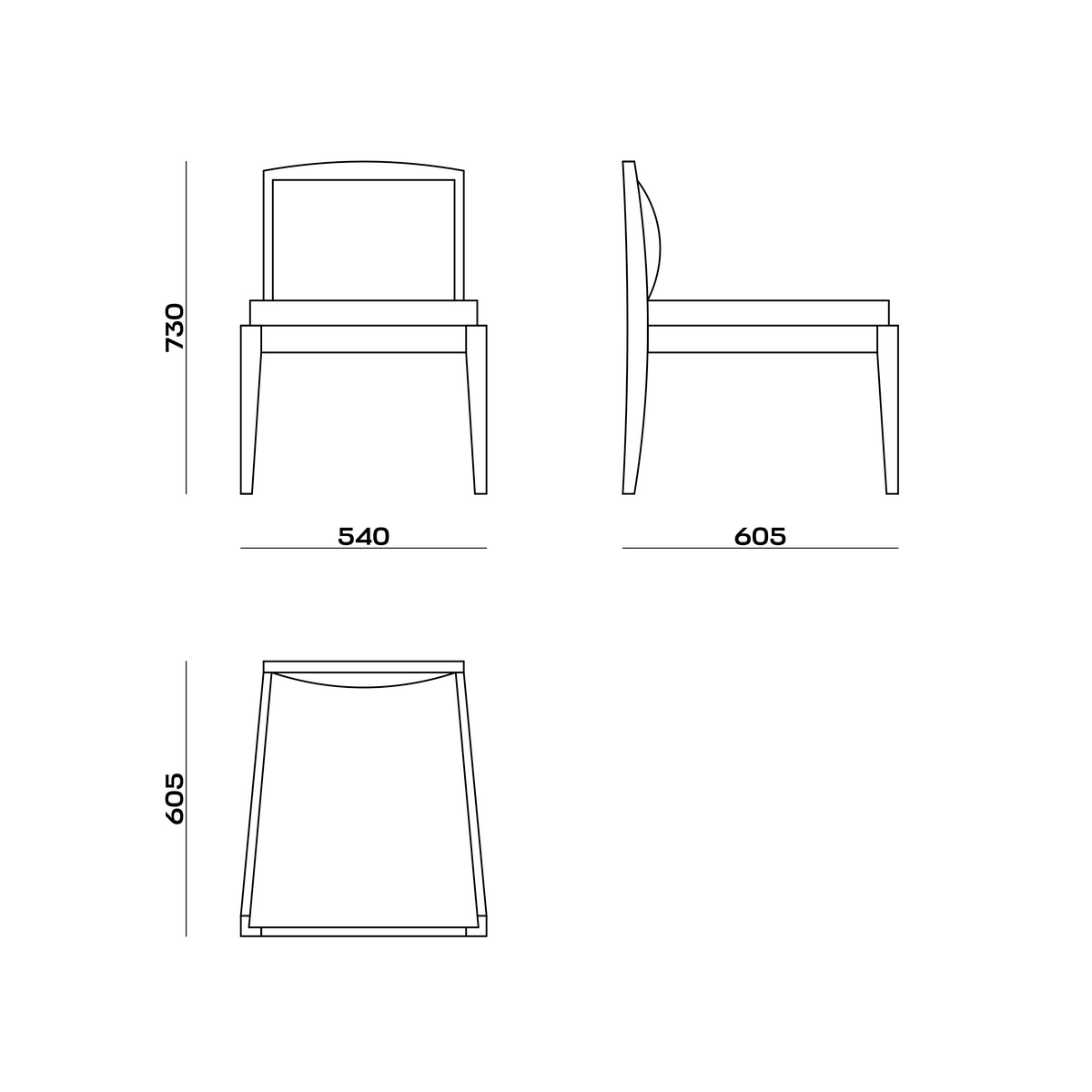 Схема Стул Enzo Chair, MODÉNATURE