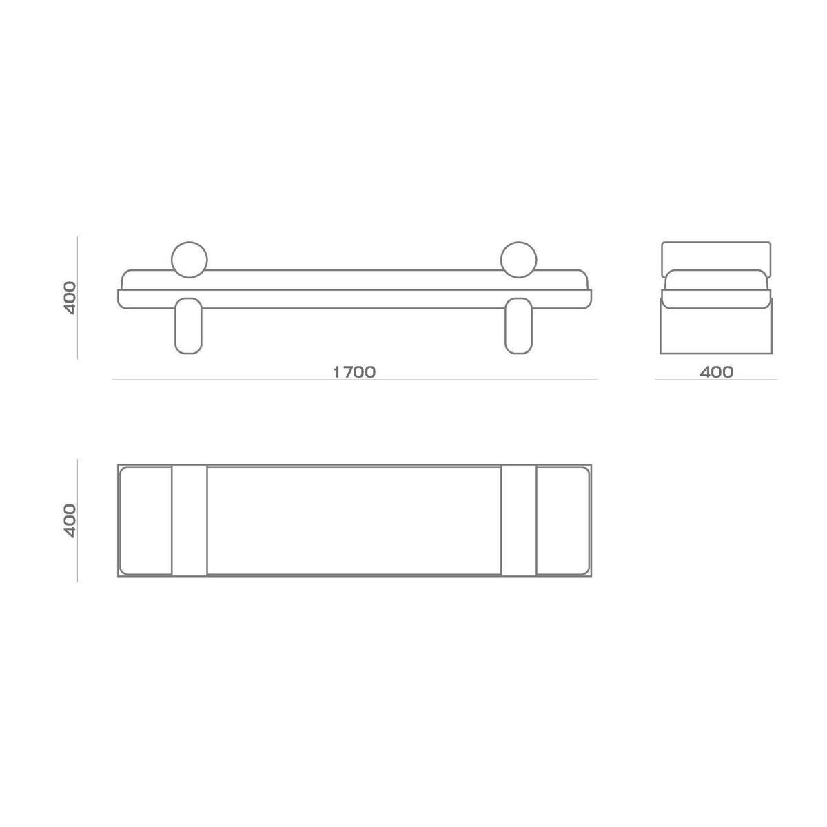 Схема Банкетка Awaya, MODÉNATURE
