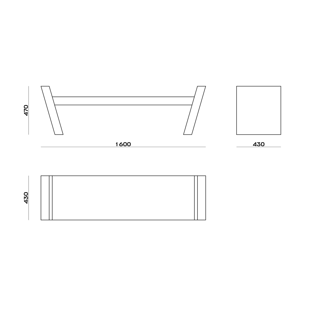 Схема Скамья Izza, MODÉNATURE