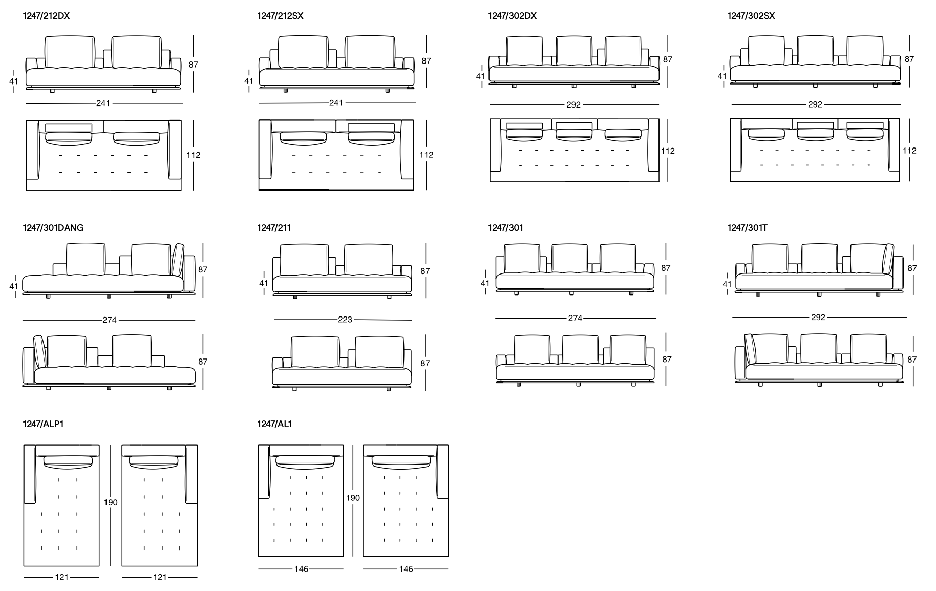 Схема Диван Shiki, Zanotta
