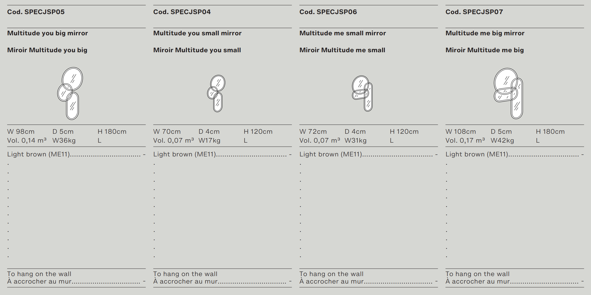 Схема Настенное зеркало Multitude, Ditre Italia