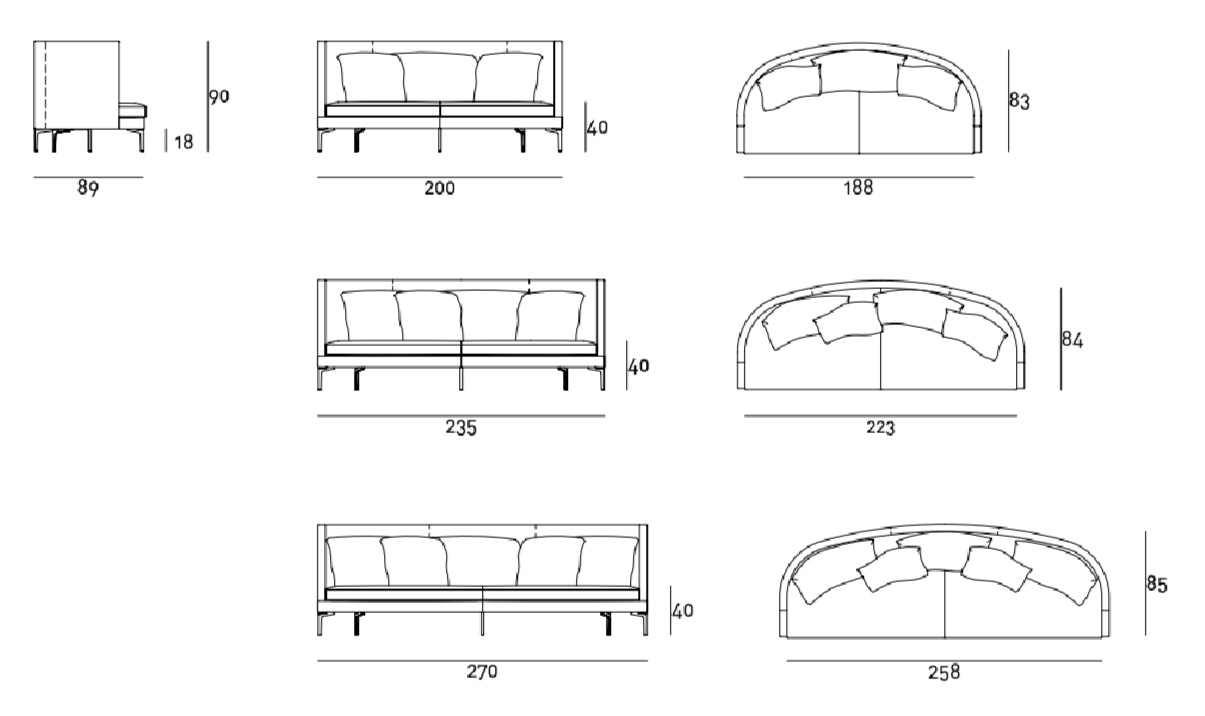 Схема Диван Clan Sofa, Living Divani
