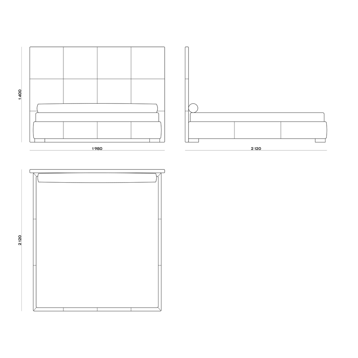 Схема Кровать Fiona Bed, MODÉNATURE