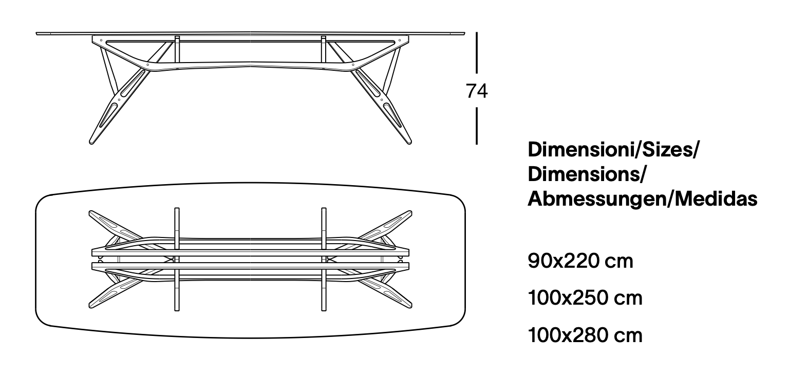 Схема Обеденный стол Reale CM, Zanotta