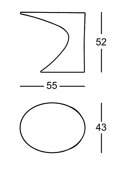 Схема Приставной столик Tod, Zanotta