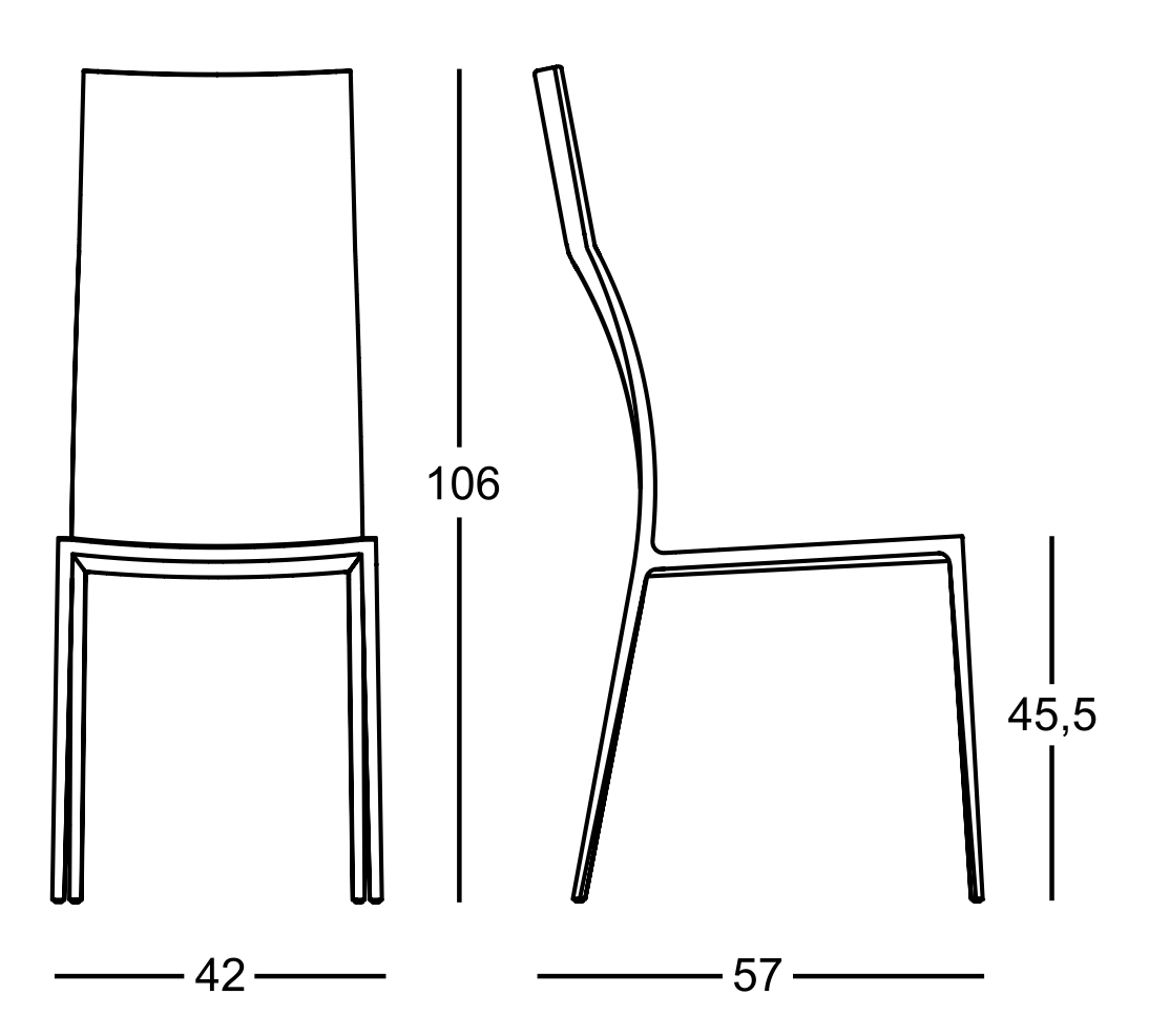 Схема Стул Lealta, Zanotta