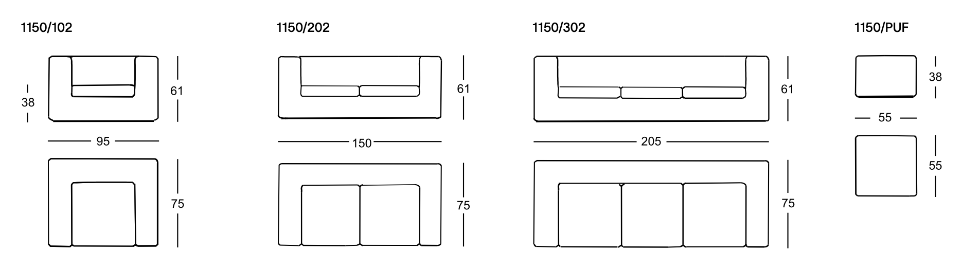 Схема Диван Throw-Away, Zanotta