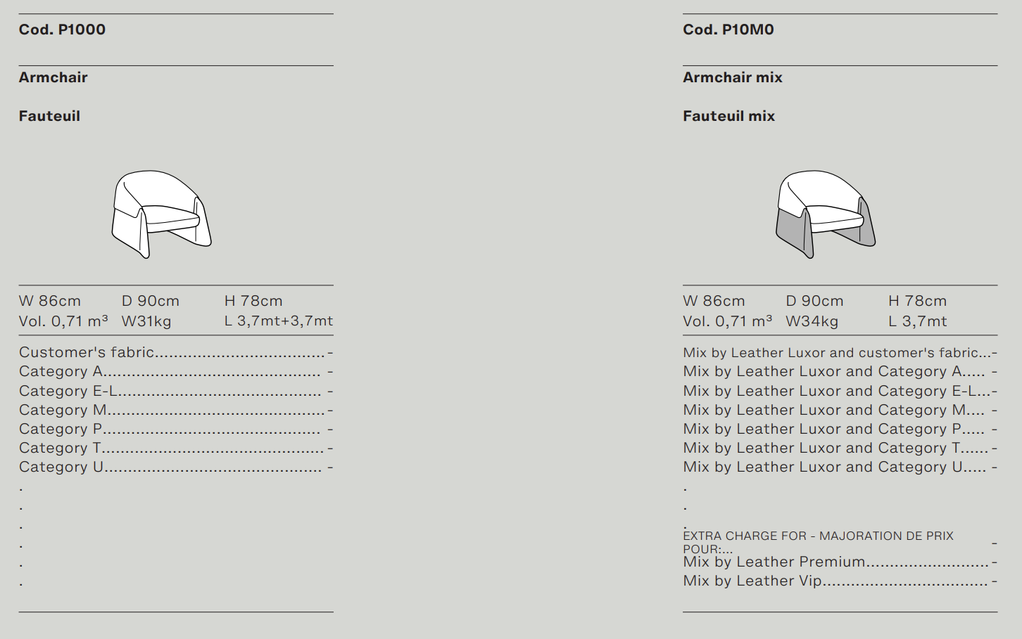 Схема Кресло Blazer, Ditre Italia