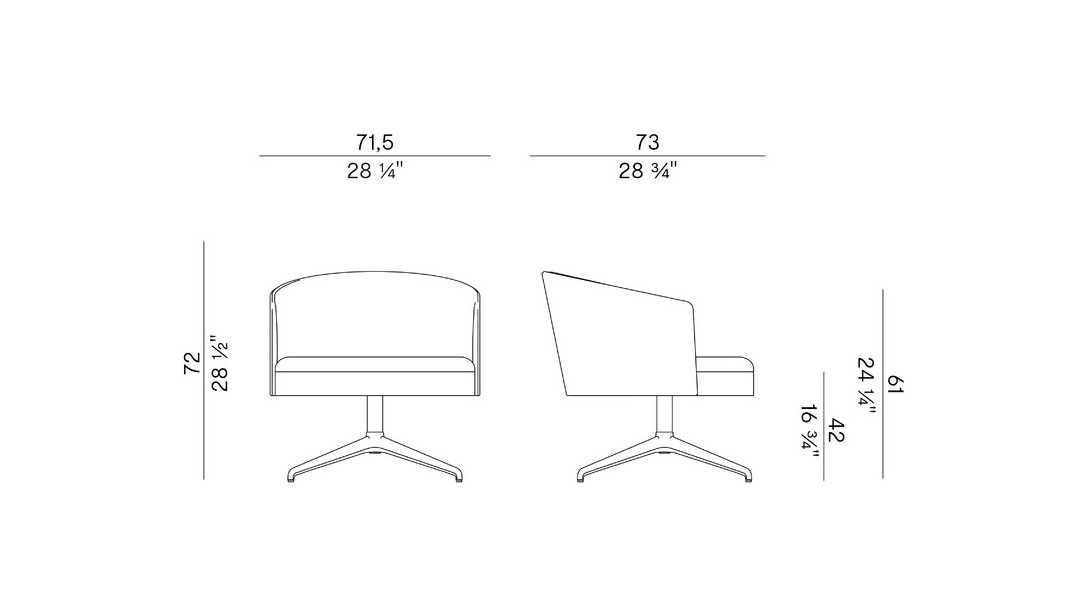 Схема Кресло Lèna swivel, Potocco