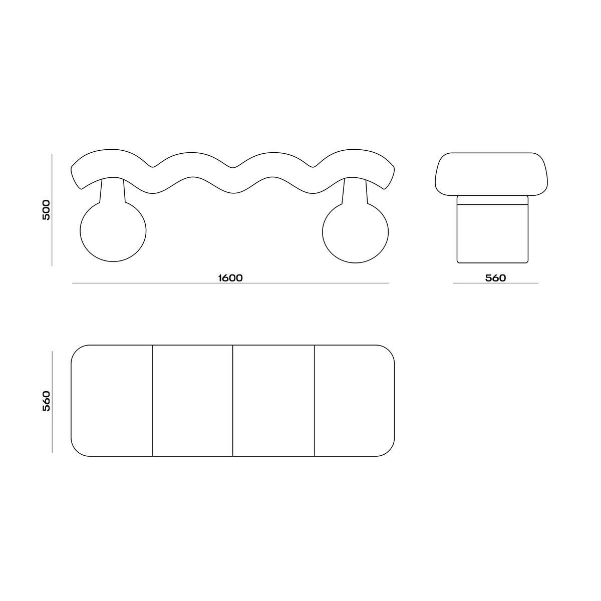 Схема Банкетка Sansara, MODÉNATURE