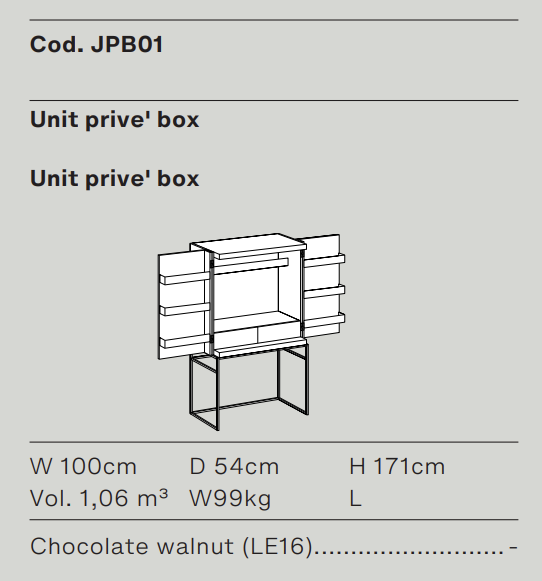Схема Бар Unit Privé Box, Ditre Italia