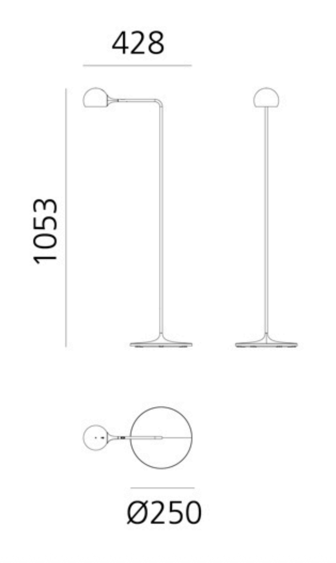Схема Торшер Ixa Reading White/Grey, Artemide