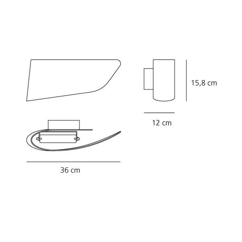 Схема Настенный светильник Eurialo 1230030A, Artemide