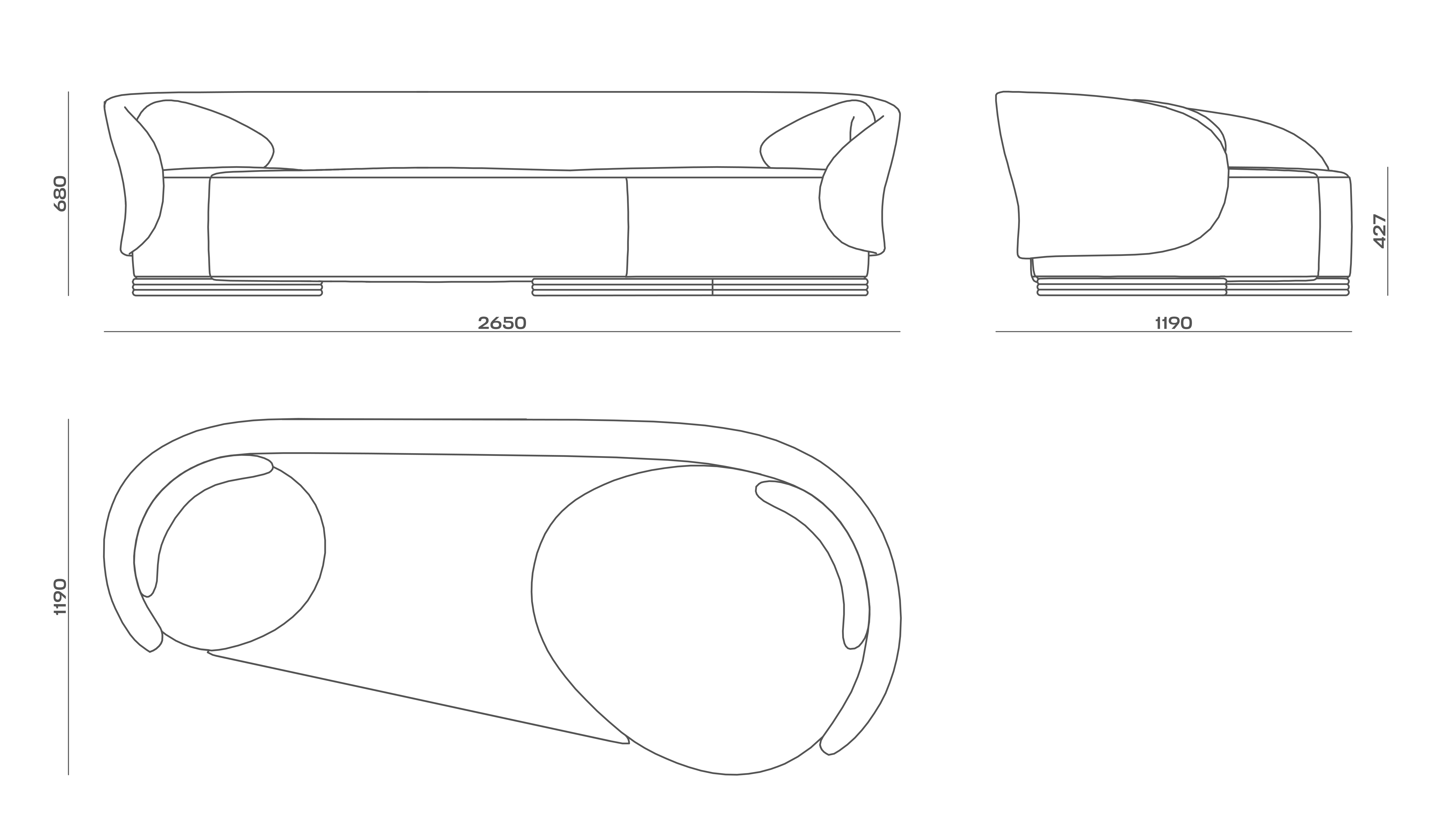 Схема Диван Poudre Sofa, MODÉNATURE