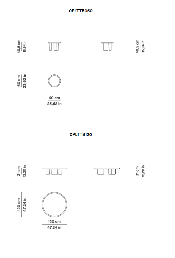 Схема Журнальный столик Pluto, Tacchini