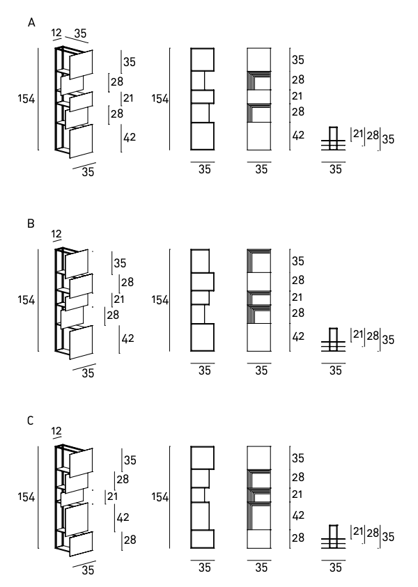 Схема Стеллаж Bukva, Living Divani