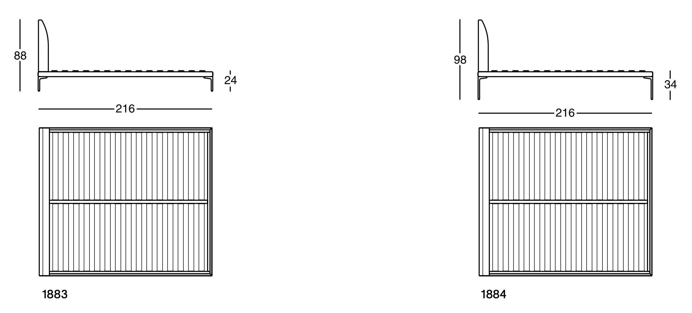 Схема Кровать Talamo, Zanotta