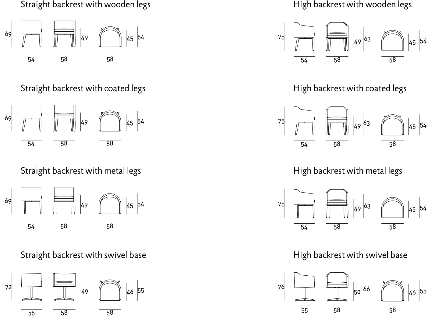 Схема Стул Ouzo, Living Divani