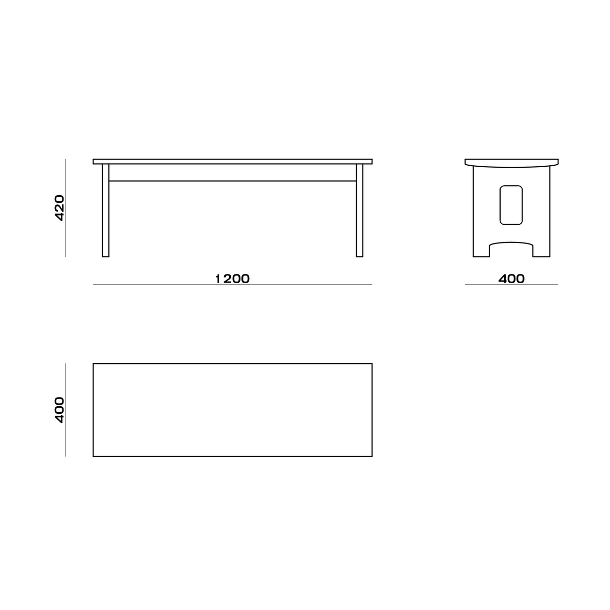 Схема Скамья Philippe, MODÉNATURE