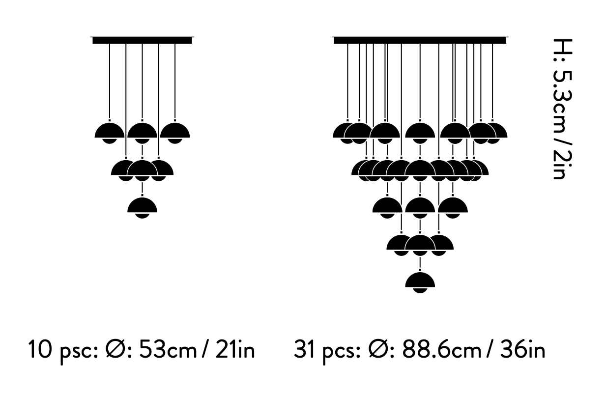 Схема Люстра Flowerpot Chandelier VP10, And Tradition (&Tradition)