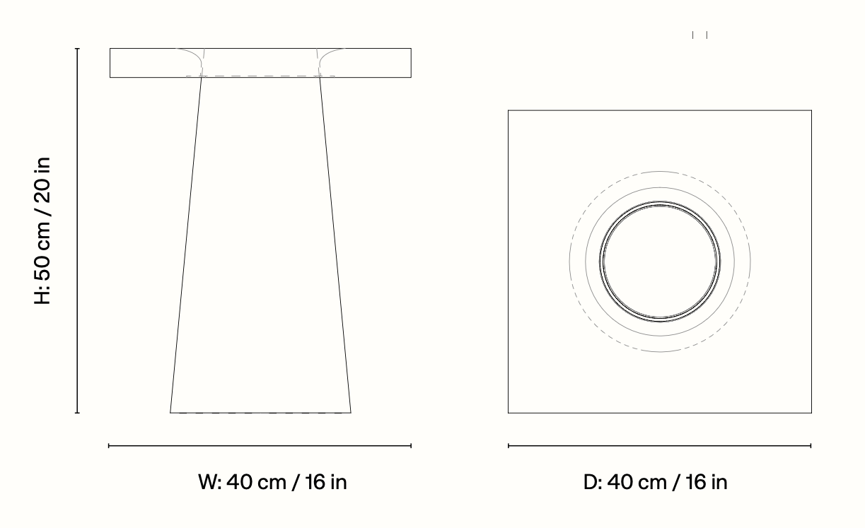 Схема Приставной столик Grova Side Table, Ferm Living