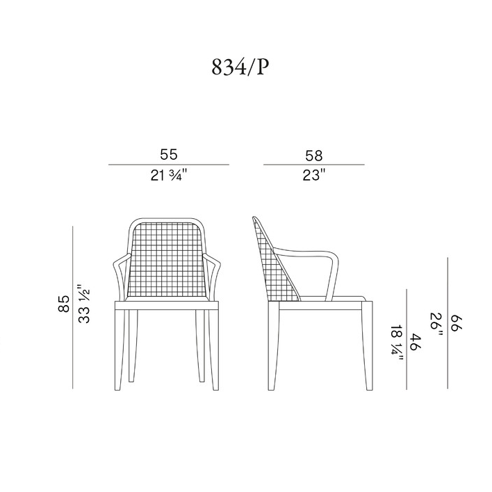 Схема Стул Grace с подлокотниками, Potocco