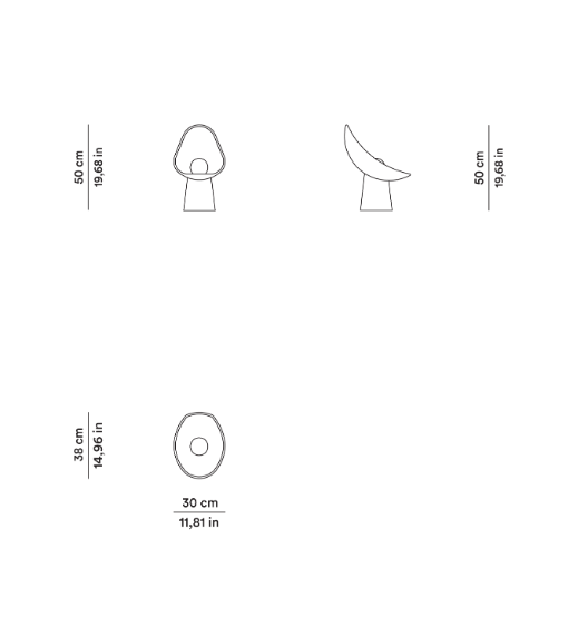 Схема Настольный светильник Sophia, Tacchini