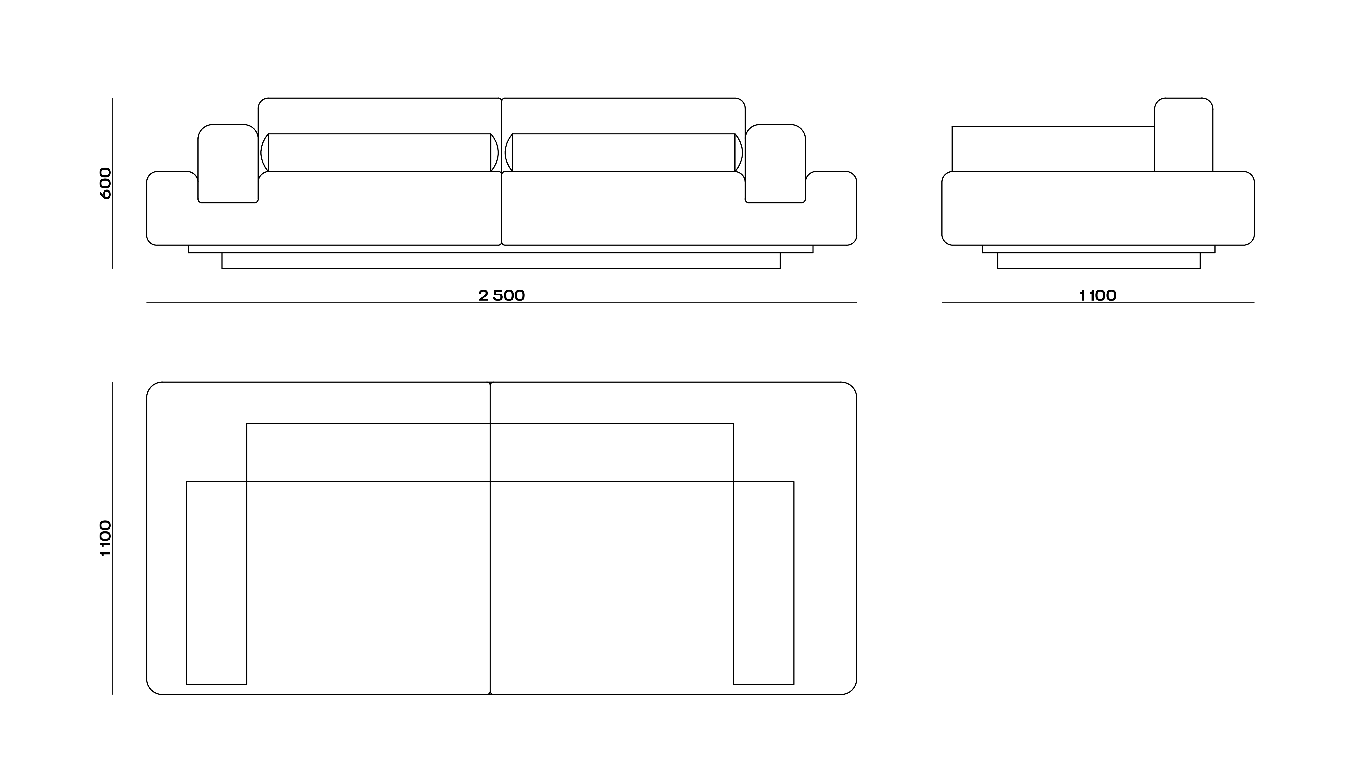 Схема Диван Duke Sofa, MODÉNATURE
