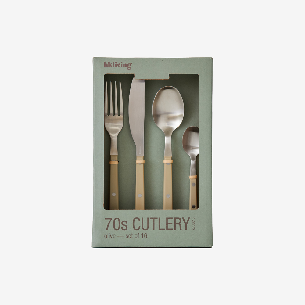 Набор столовых приборов 70s cutlery: olive – set of 16 
