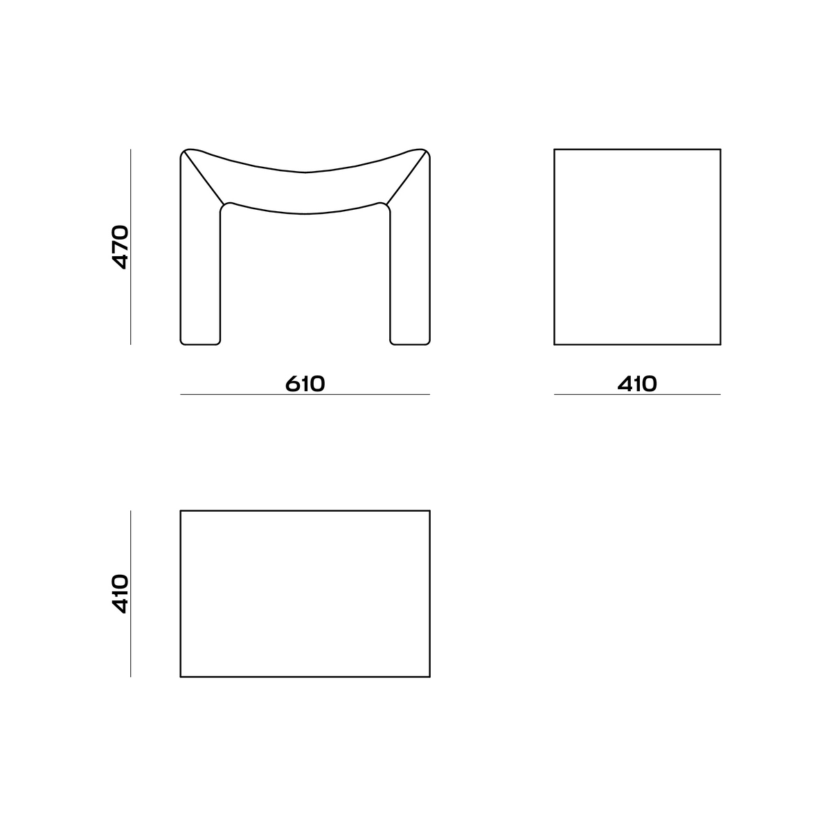 Схема Табурет M Stool, MODÉNATURE
