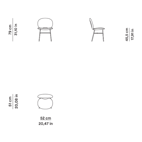 Схема Стул Kelly C, Tacchini