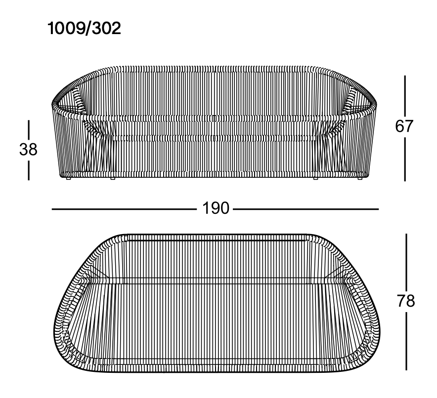 Схема Уличный диван Club, Zanotta