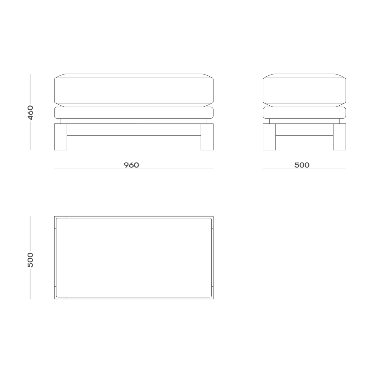 Схема Пуф India Song Pouf, MODÉNATURE