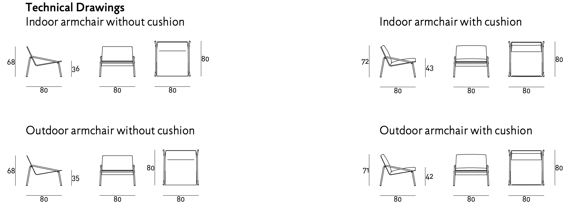 Схема Кресло Fillet, Living Divani