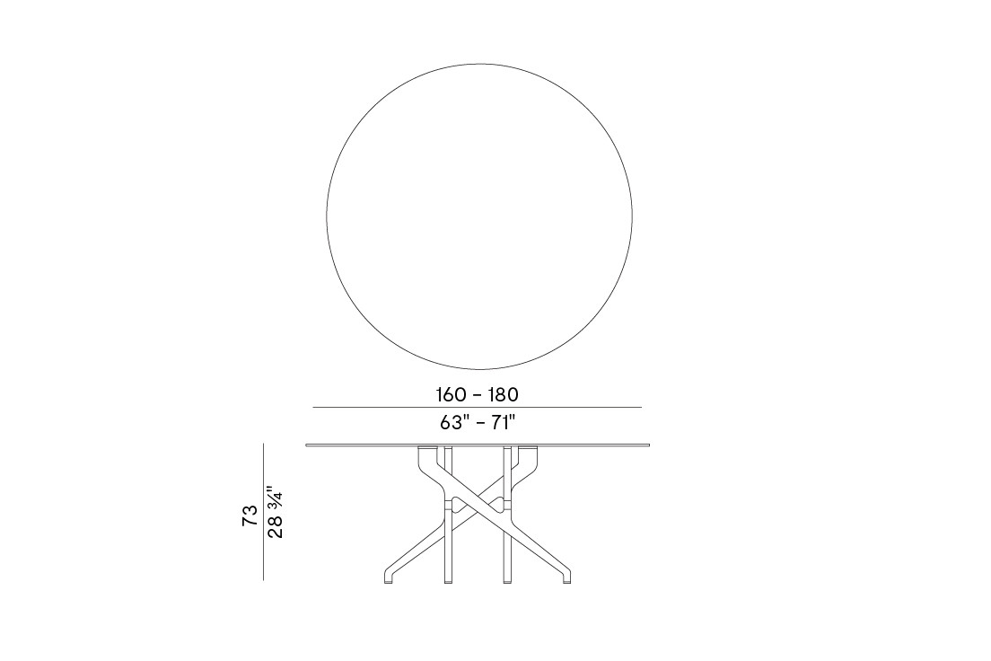 Схема Стол Torso, Potocco