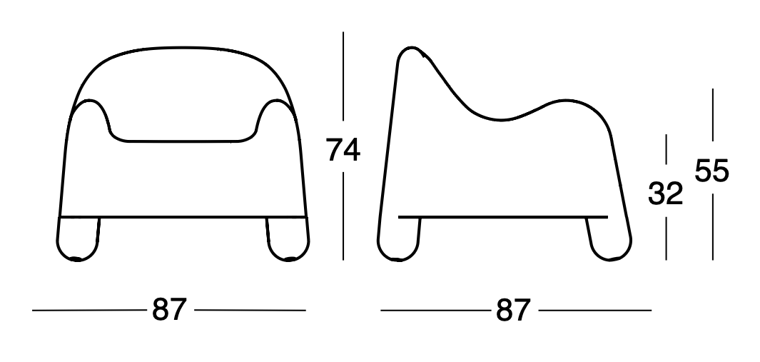 Схема Кресло Gomma Armchair, Zanotta