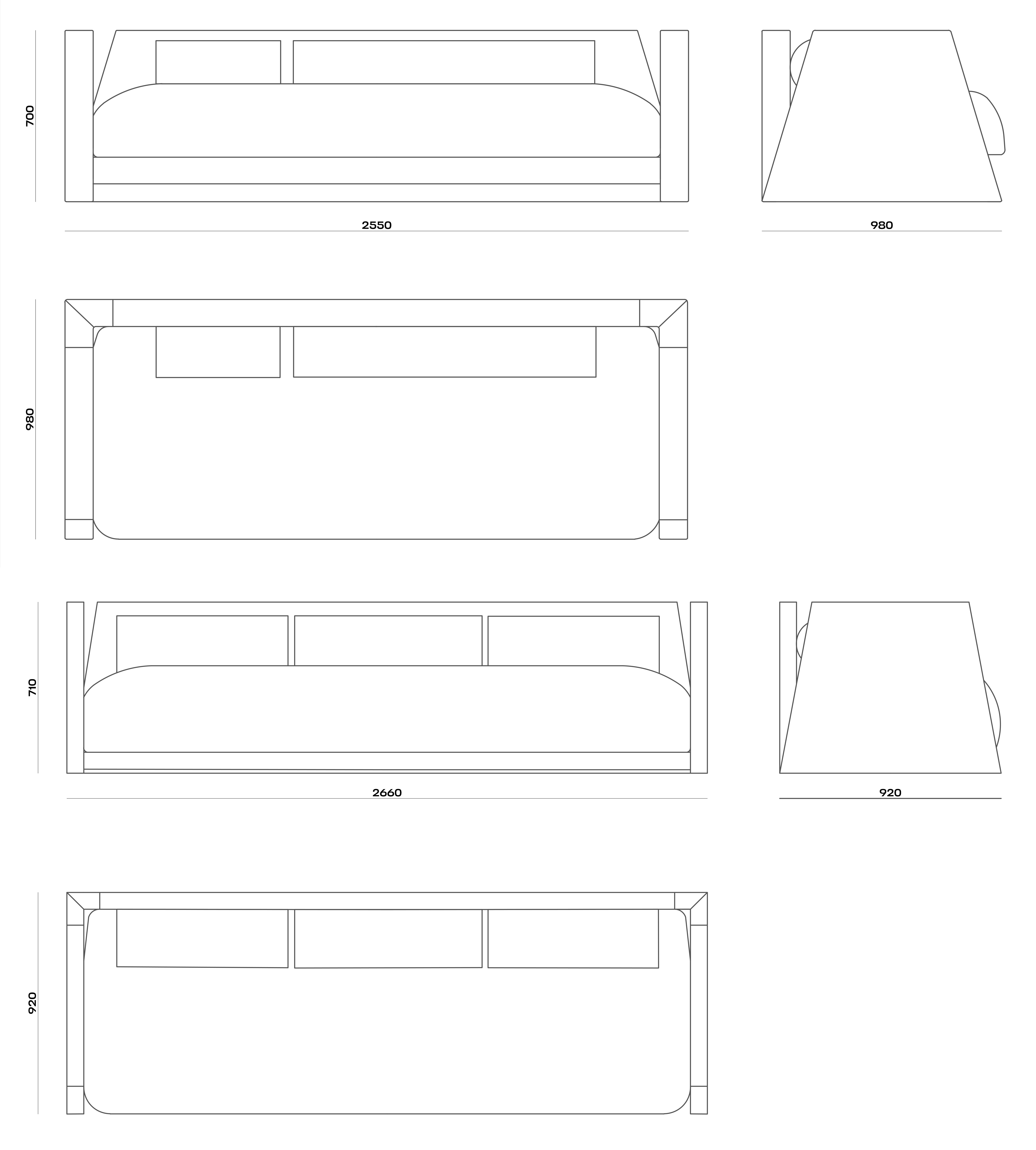 Схема Диван Ozawa Sofa, MODÉNATURE