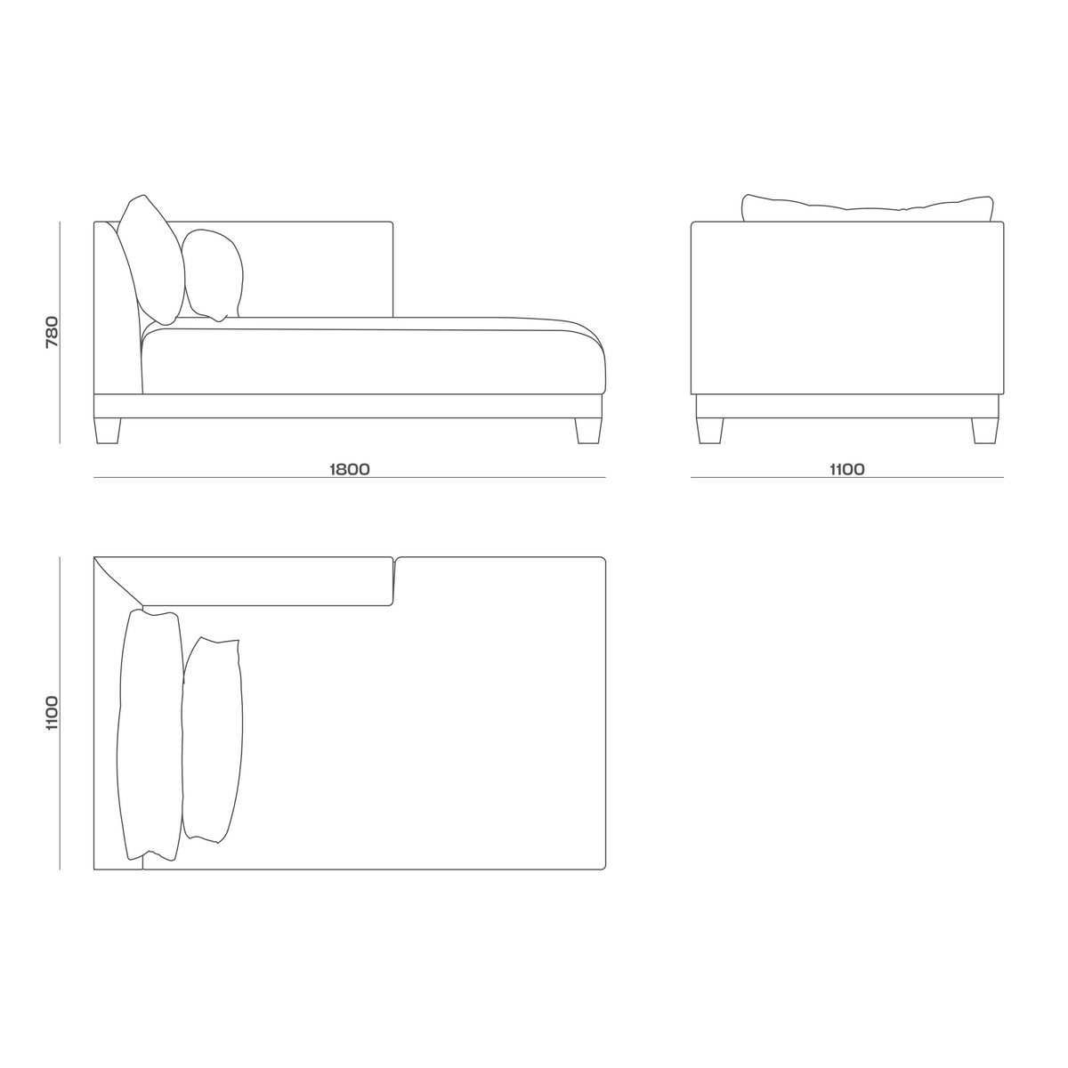 Схема Кушетка Megeve Daybed, MODÉNATURE