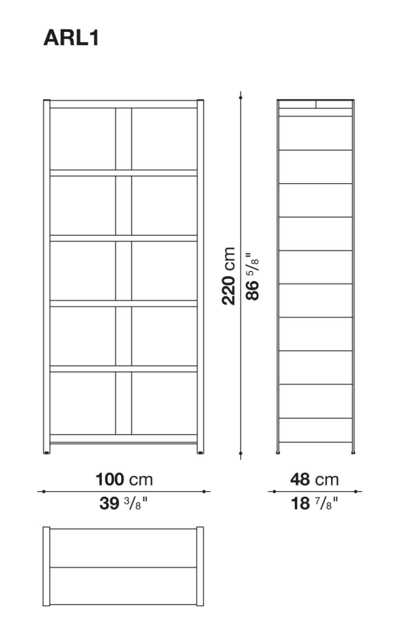 Схема Стеллаж Eracle Bookcase, Maxalto
