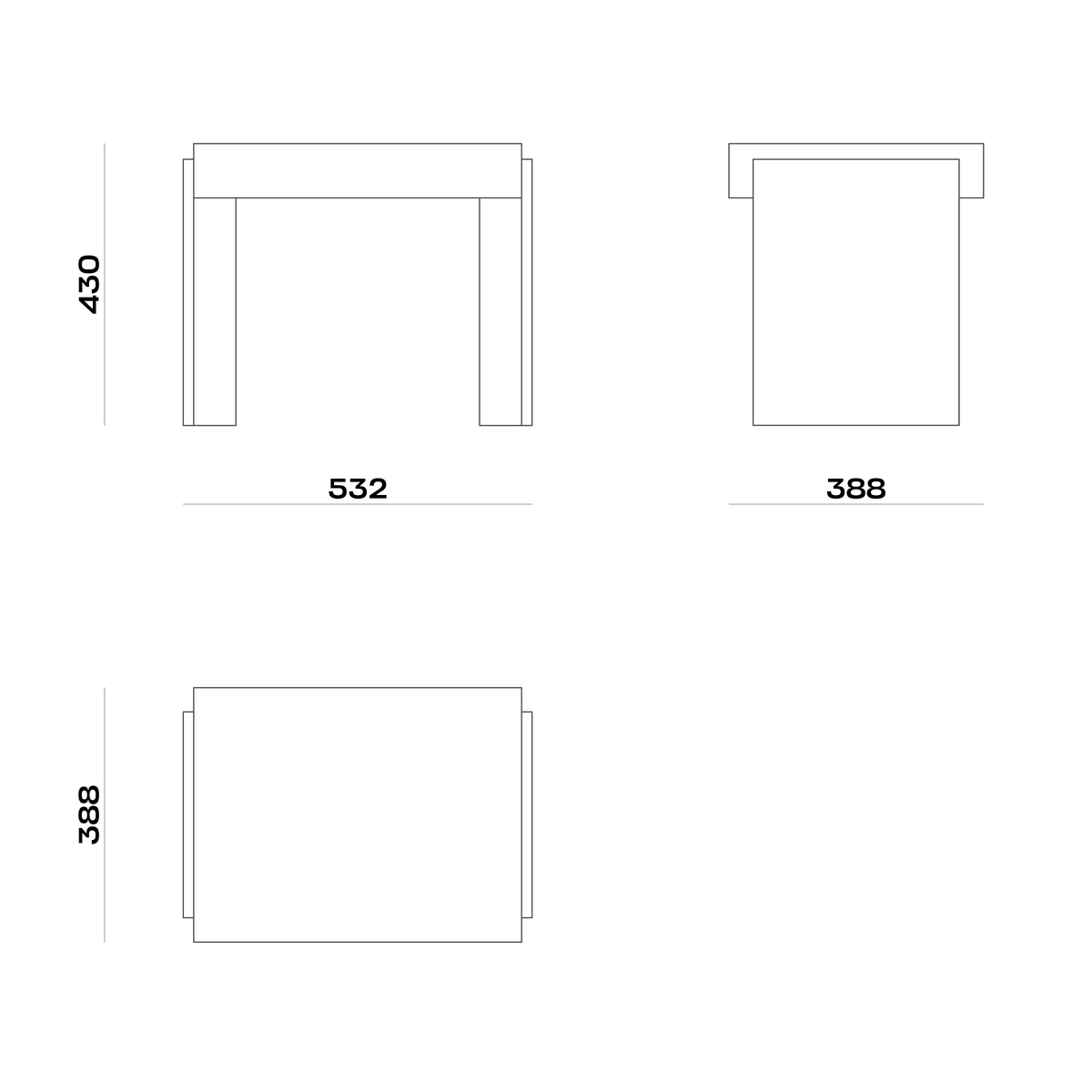 Схема Табурет Triangle Stool, MODÉNATURE