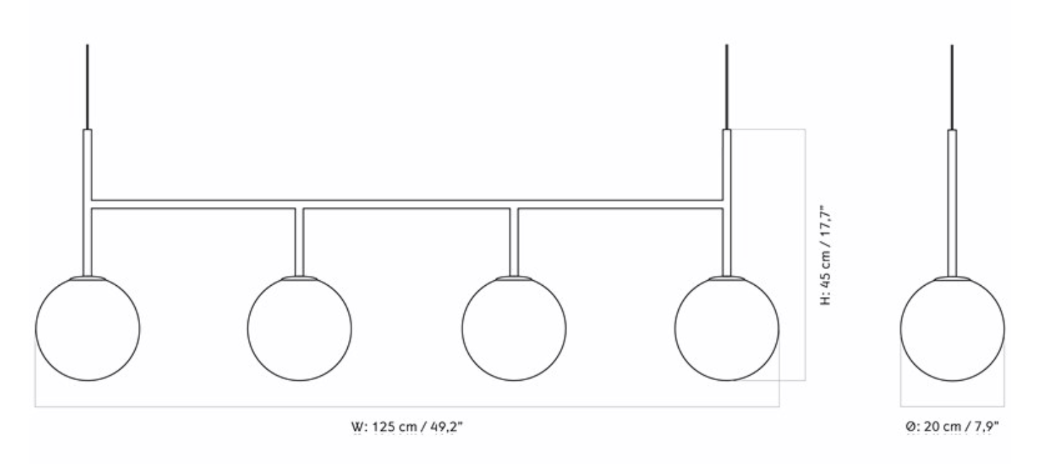 Схема Подвесной светильник TR Bulb Suspension Frame, Audo Copenhagen (ex. Menu)