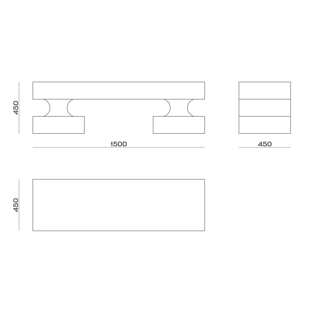 Схема Скамья Nuage, MODÉNATURE