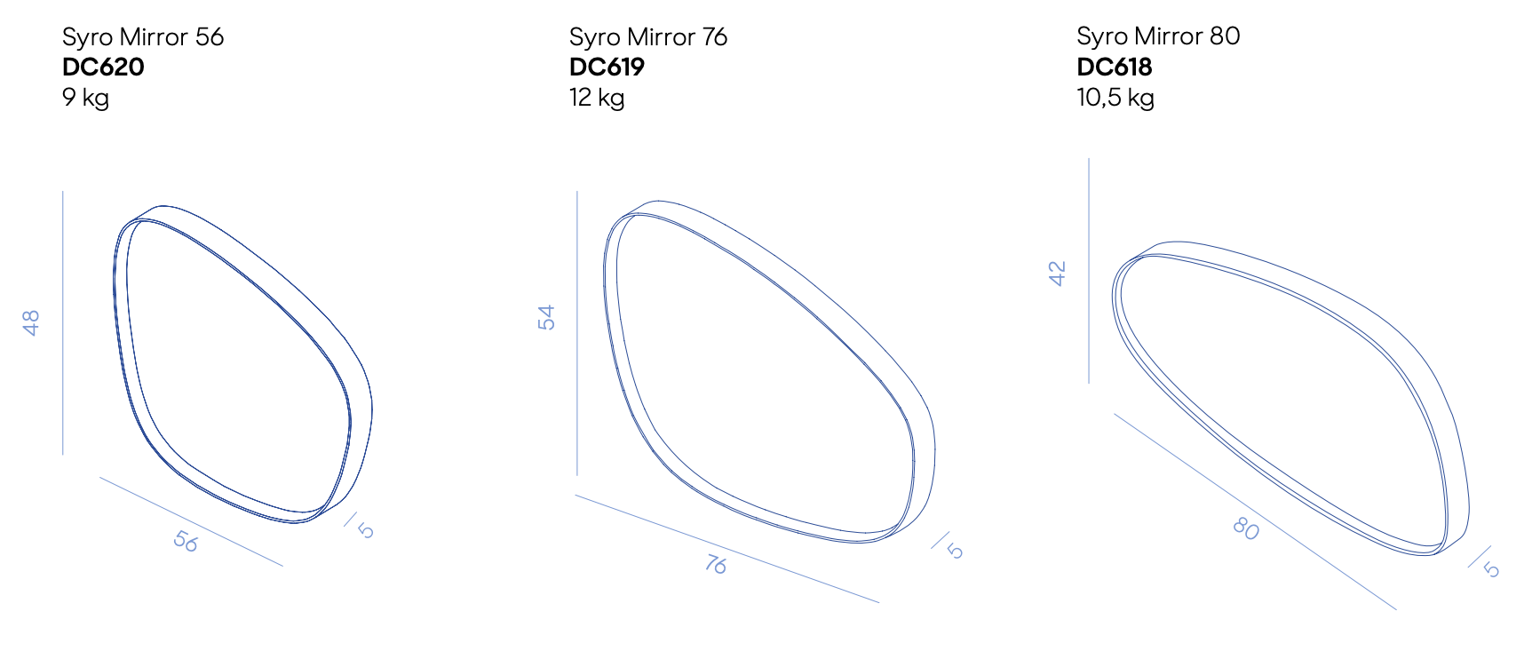 Схема Настенное зеркало Syro Mirror, De Castelli