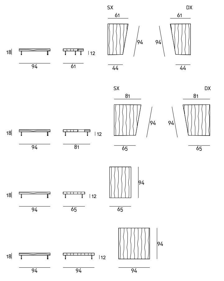 Схема Журнальный столик Echoo Low Table, Living Divani