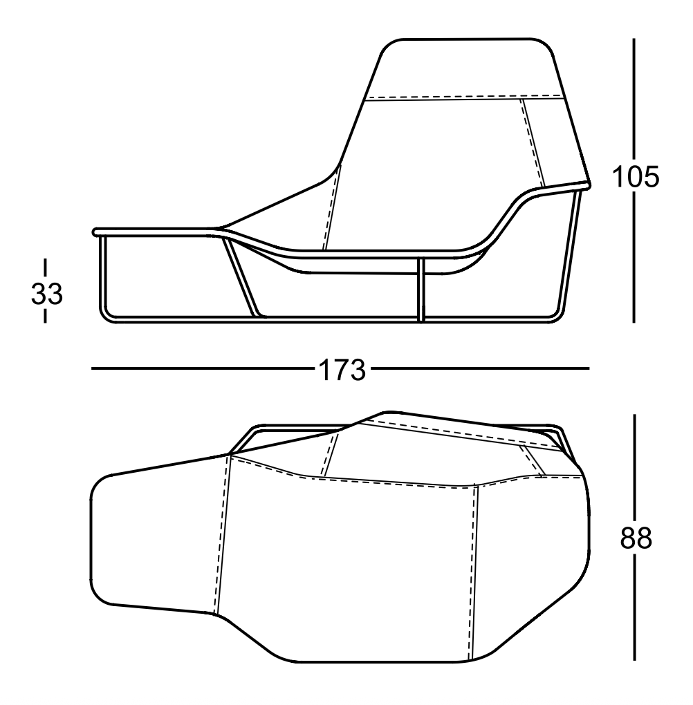 Схема Кресло Lama, Zanotta